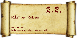 Rába Ruben névjegykártya